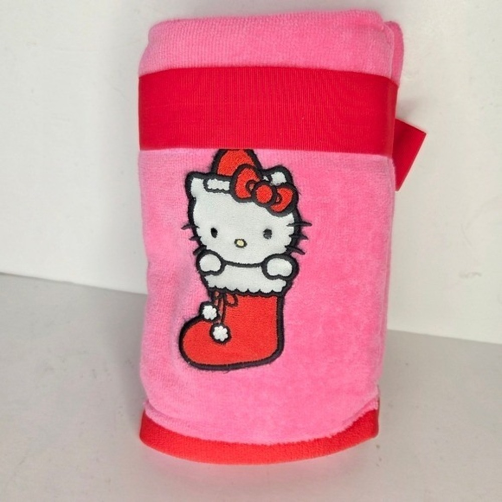 Hello Kitty Pink Kitchen Or Bath Hand Towels Red Christmas Stocking